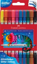 Obojstranné fixky Faber-Castell  Fibre-Tip Glitter - 10 farieb