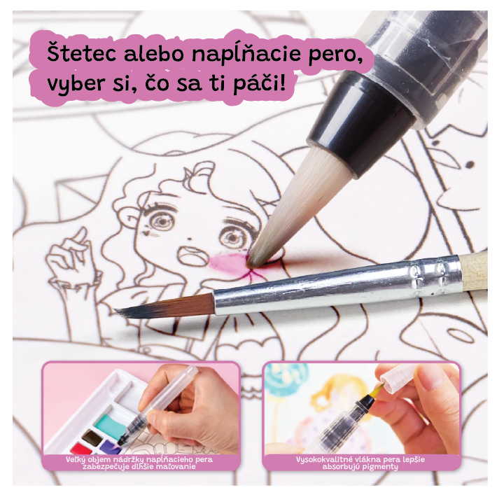 Kreativní kniha Malování vodovými barvami Dessert Princess