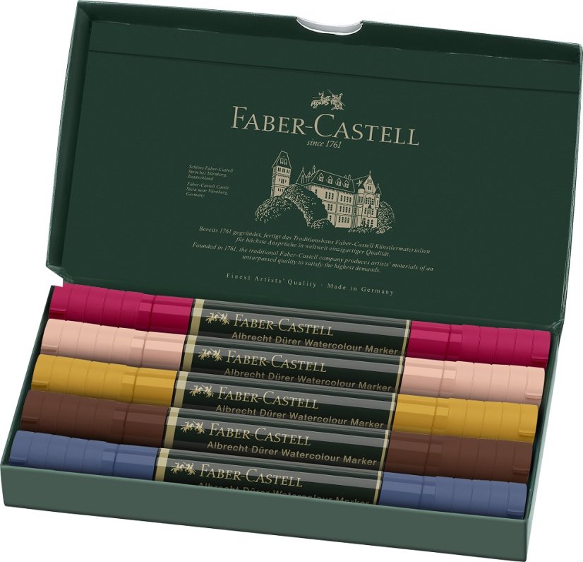 Akvarelové popisovače Faber-Castell A. Dürer – 5 barev Portrait