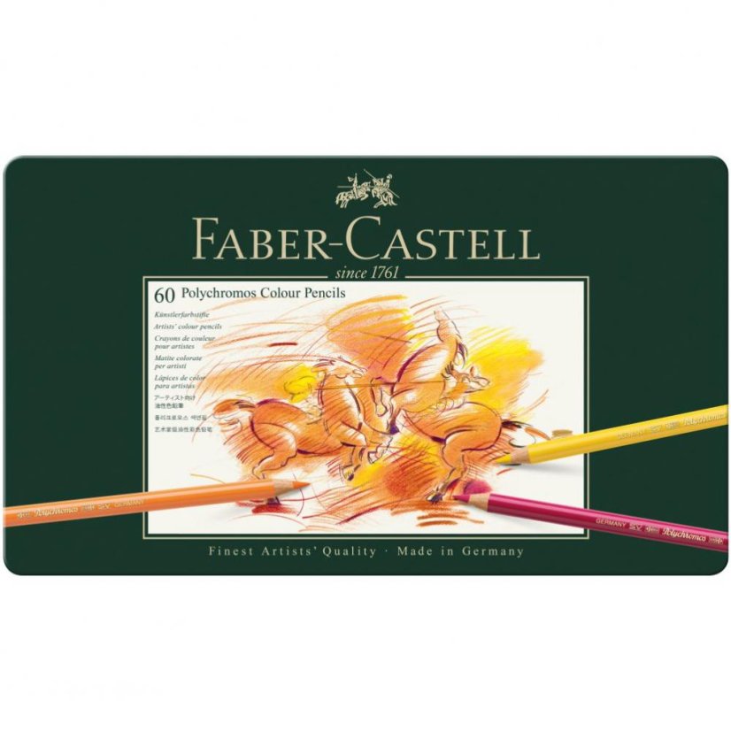 Pastelky Polychromos – Sada 60 uměleckých pastelek v plechové kazetě