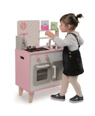 Dřevěná kuchyňka Macaron růžová malá Janod