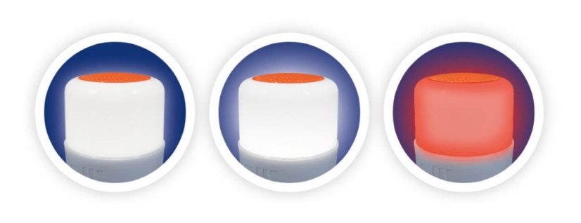 Kempingová lampa s reproduktorom