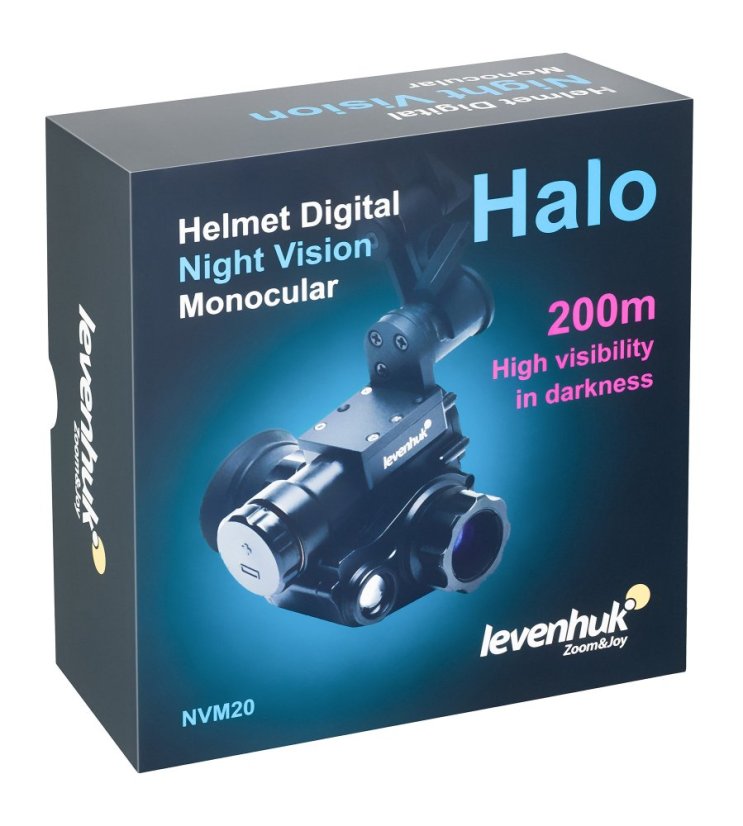 Digitálny monokulárny ďalekohľad s nočným videním Levenhuk Halo NVM20 Helmet