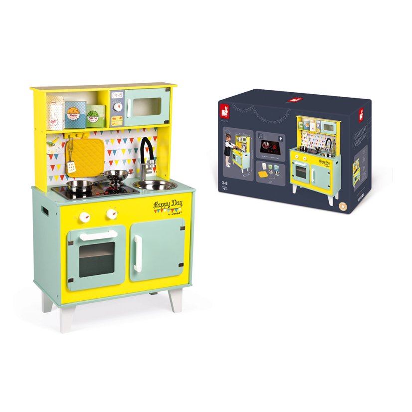 Velká dřevěná kuchyňka Happy Day s příslušenstvím Janod