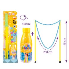 Bublifuk - Paličky so šnúrkou na obrovské bubliny + tekutina 400 ml