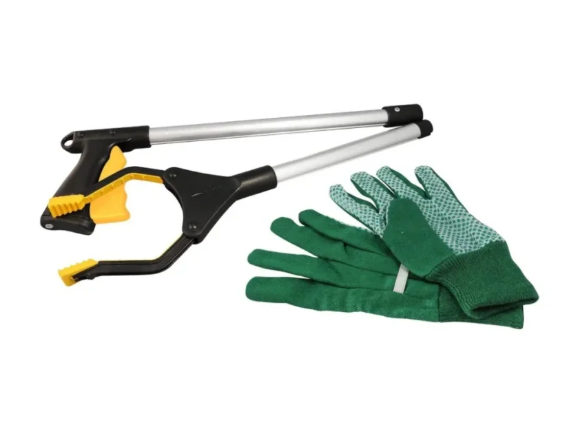 Sběrač na odpadky + rukavice