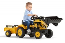 Falk Šlapací traktor 2076M Komastu s nakladačem a vlečkou - žlutý