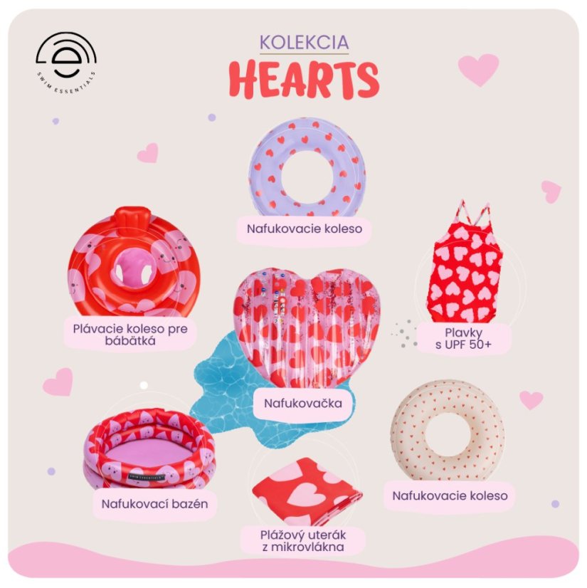 Nafukovací kruh pro děti Srdíčka 50 cm