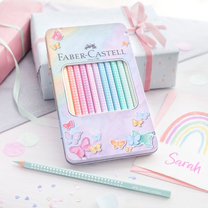Pastelky Sparkle – set 12 farebných pasteliek v plechovej krabičke