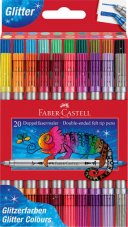 Oboustanné popisovače Faber Castell Fibre Tip Glitter - 20 barev