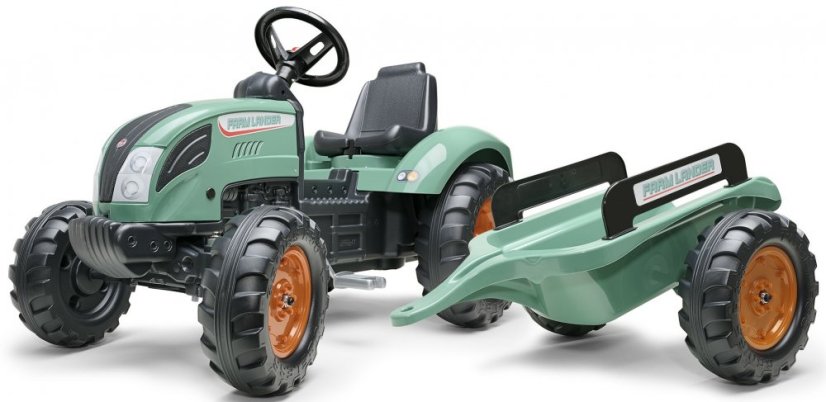 Falk Šlapací traktor 1054AB - Farm Lander s vlečkou - zelený Falk Šlapací traktor 1054AB - Farm Lander s vlečkou - zelený