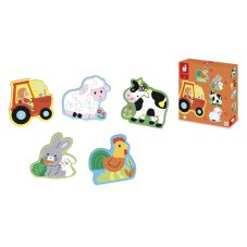 Janod Kartonové puzzle rostoucí s dítětem Farma