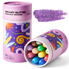 Umývateľné trblietavé voskovky Glitter 12 ks