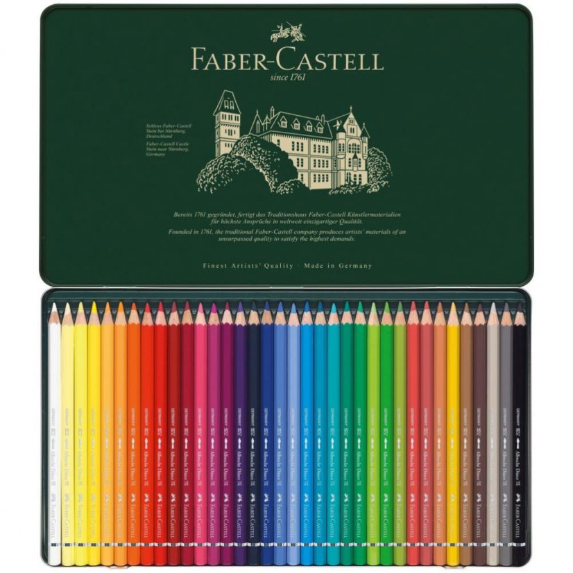 Akvarelové pastelky Faber-Castell A. Dürer – sada 36 ks v plechovej krabičke