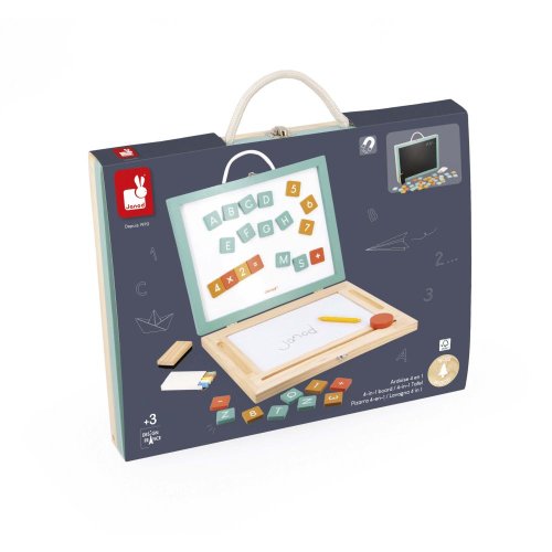 Janod Drevený kufrík 4v1 Janod s magnetickou tabuľou