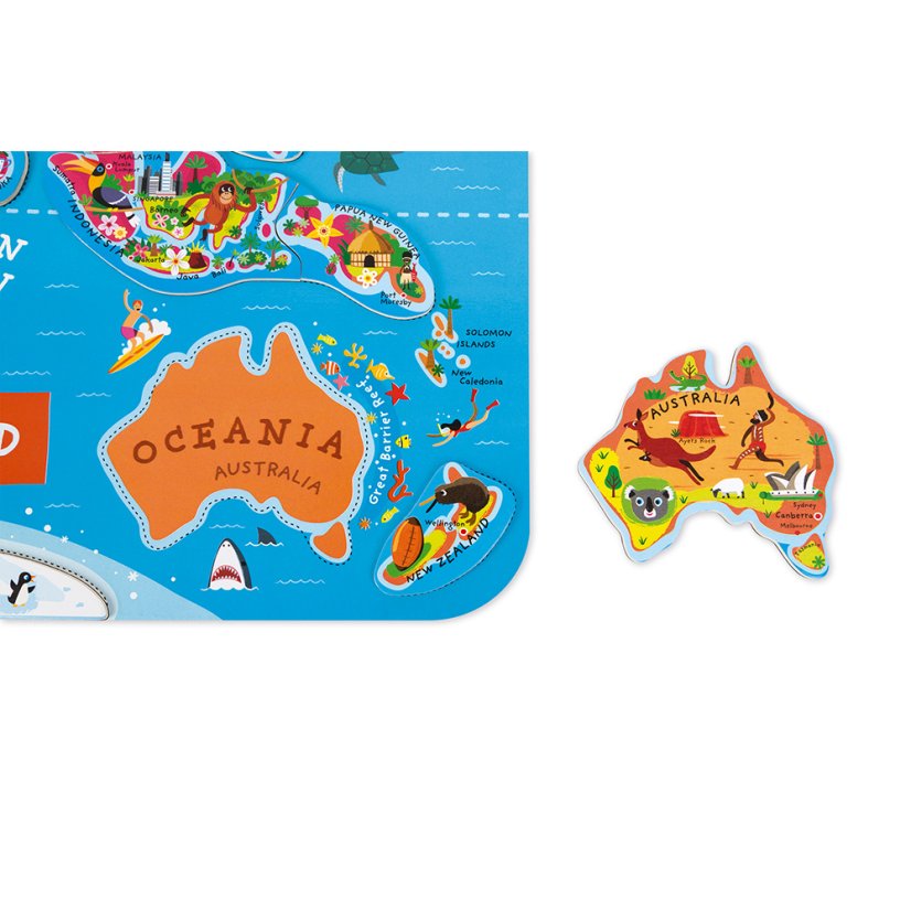 Magnetická mapa sveta ENG verzia Janod