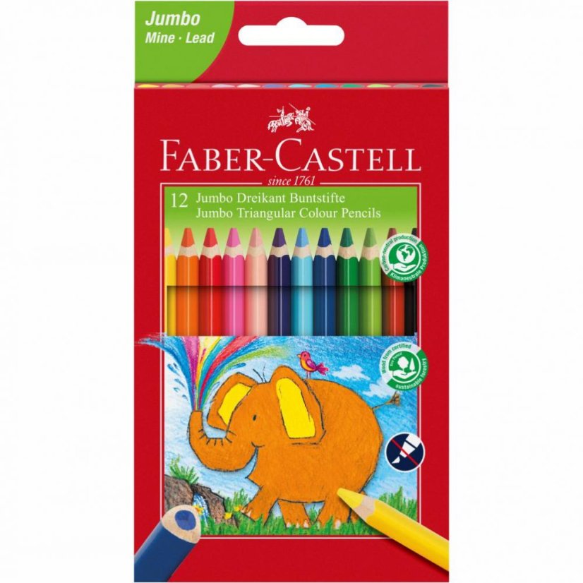 Extra hrubé pastelky Jumbo Tria  - 12 farieb