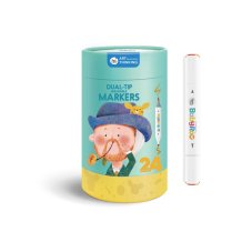 Omyvatelné oboustranné fixy se dvěma hroty 24 ks