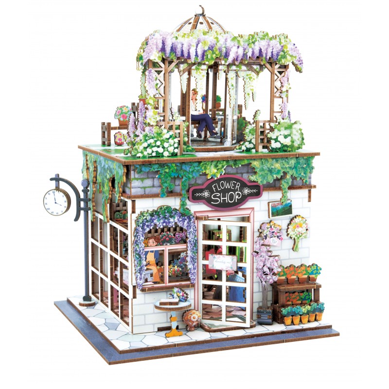 Dřevěná stavebnice - Diorama Květinářství