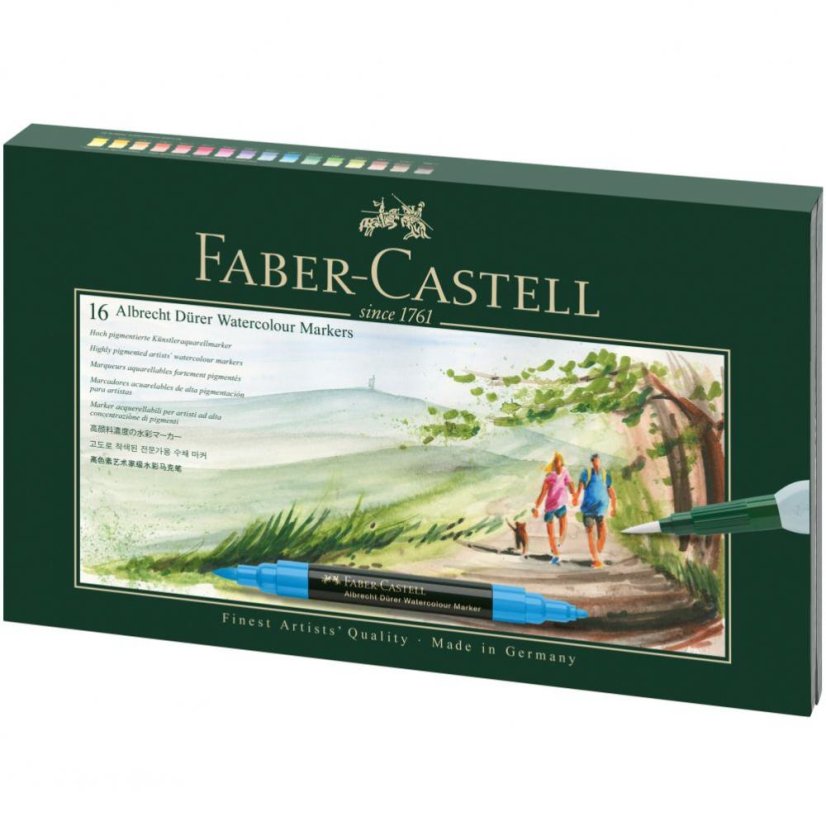 Akvarelové popisovače Faber-Castell A. Dürer – sada 16 farieb
