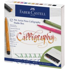 Kaligrafické fixky PITT, súprava 12 farieb – Studio box
