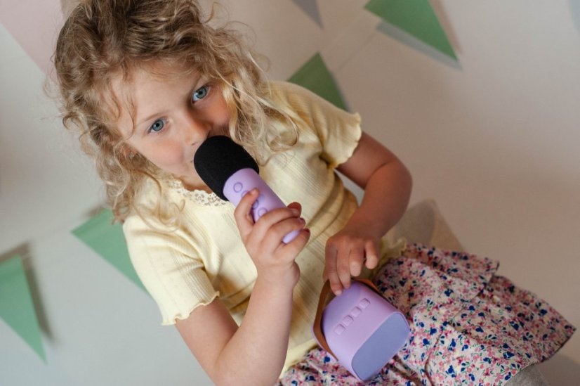 Bluetooth Karaoke set mikrofon a reproduktor Fialový