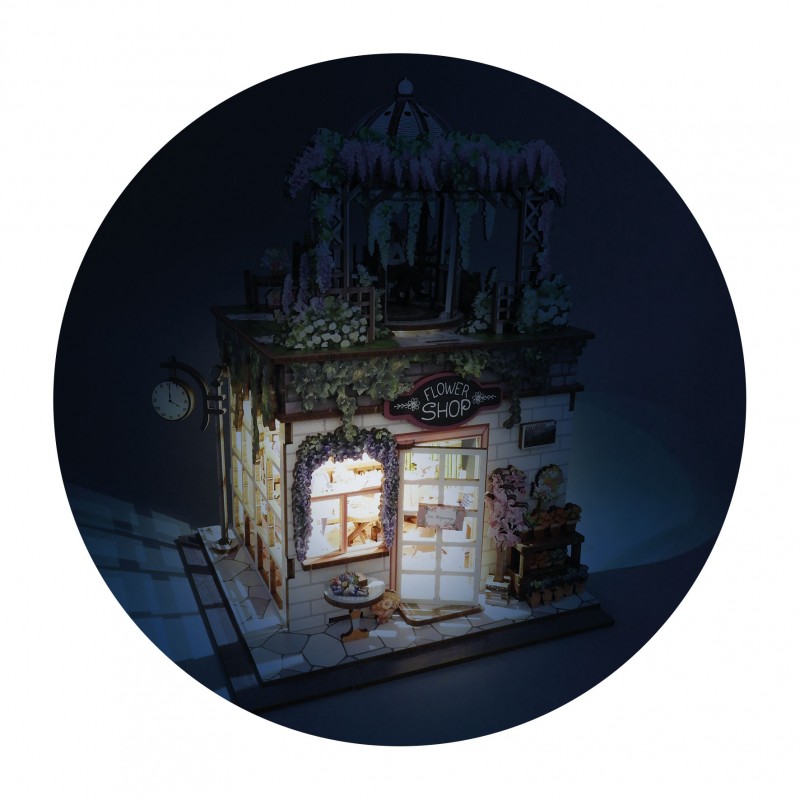 Dřevěná stavebnice - Diorama Květinářství