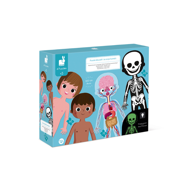 Vzdělávací puzzle Lidské tělo 50-75-100 ks Janod