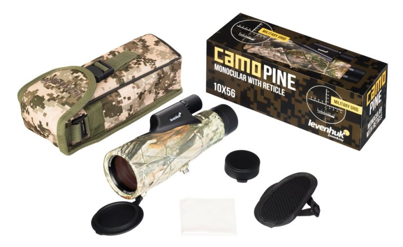 Monokulární dalekohled se zaměřovačem Levenhuk Camo Pine 10x56