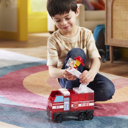 Magnetická stavebnica Magna Tilies - Hasiči - Fire Station 50 dielov