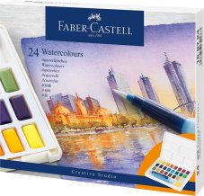 Akvarelové farby Faber-Castell  Creative Studio 24 farieb a štetec