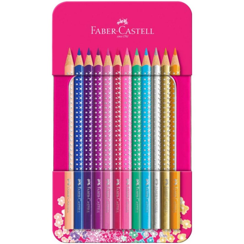 Pastelky Sparkle – set 12 farebných pasteliek v plechovej krabičke