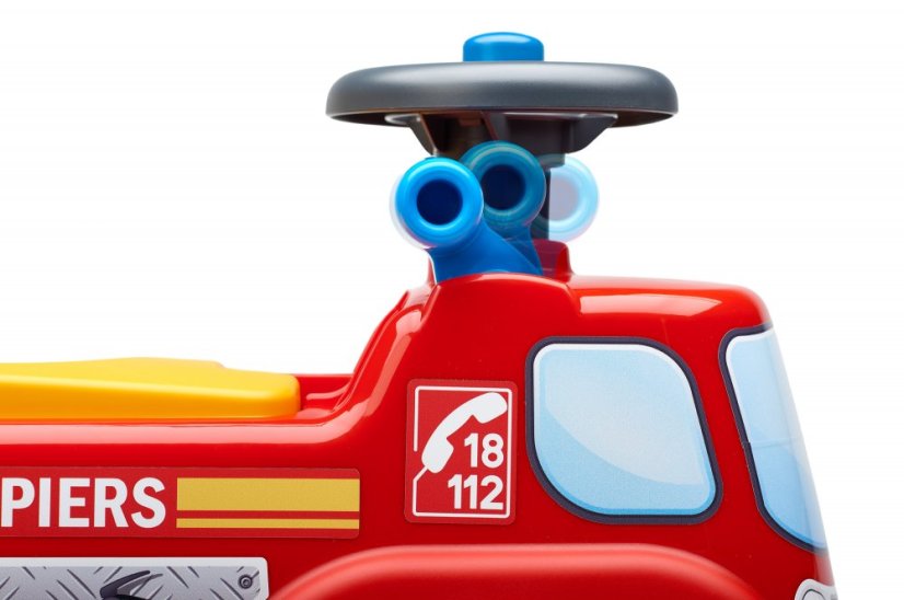 Odrážedlo Falk 700 hasičské auto s otevíracím sedadlem a volantem s klaksonem