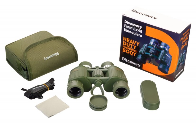 Ďalekohľad Discovery Field 8x42 - obsah balenia