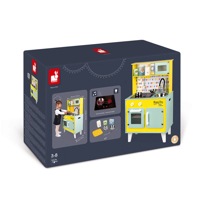 Velká dřevěná kuchyňka Happy Day s příslušenstvím Janod