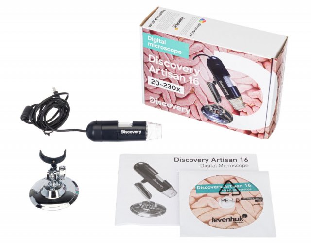 Digitálny Mikroskop USB Discovery Channel Artisan 16  - obsah balenia