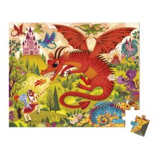 Janod Puzzle v kufříku Dračí království 54 dílků