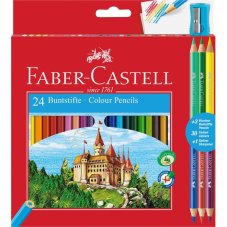 Pastelky Faber -Castell 24 barev +3 dvoubarevné pastelky + struhadlo