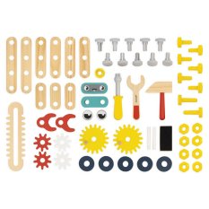 Janod BricoKids Dřevěná dětská dílna a nářadí 60 ks