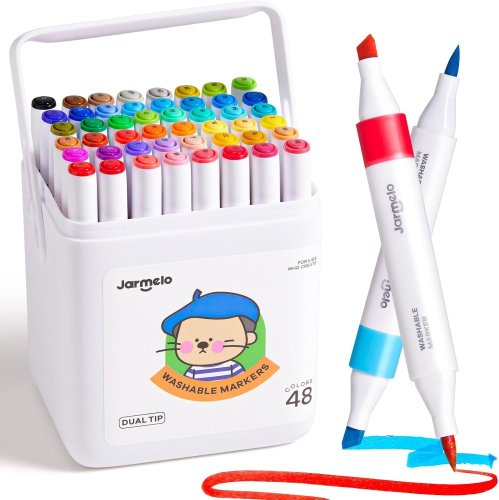 Obojstranné fixky s dvoma hrotmi v boxe 48 ks