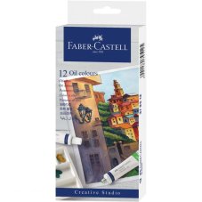 Olejové farby Faber-Castell – súprava 12 farieb v tubách