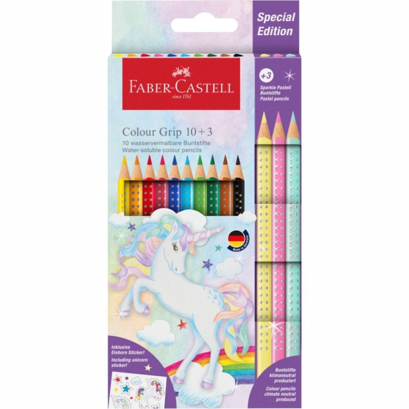 Pastelky Unicorn Colour Grip set 10+3 Sparkle