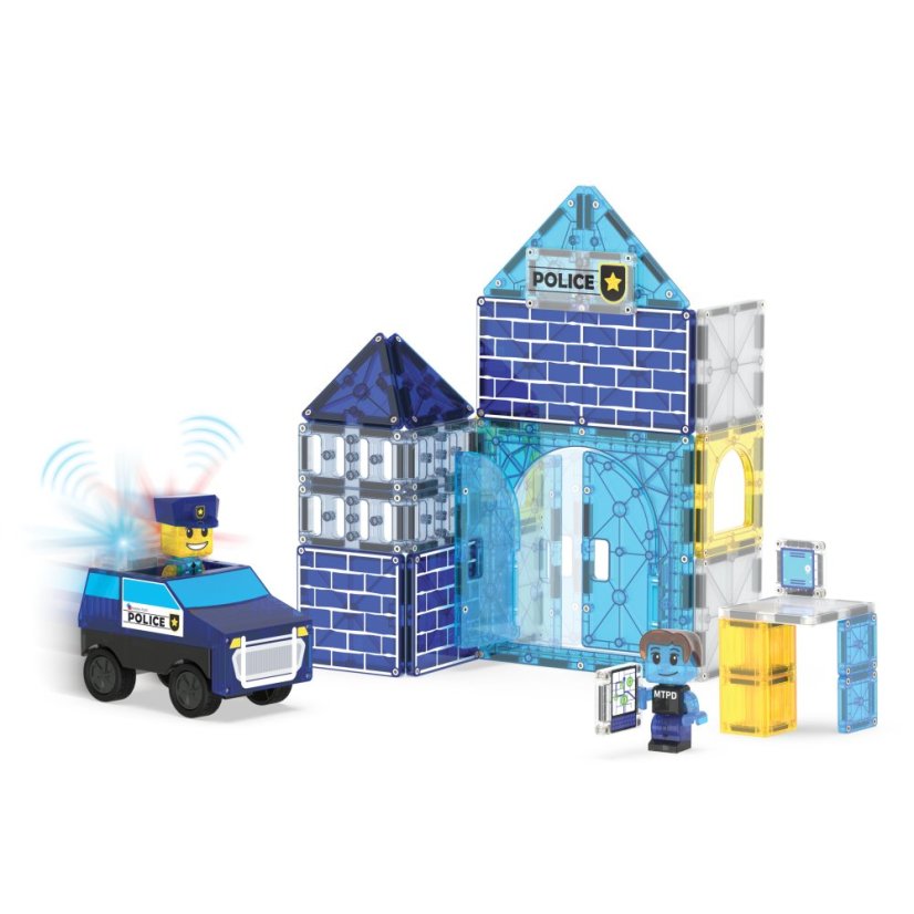 Magnetická stavebnica Magna Tiles Policajná stanica 35 dielov