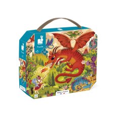 Janod Puzzle v kufříku Dračí království 54 dílků
