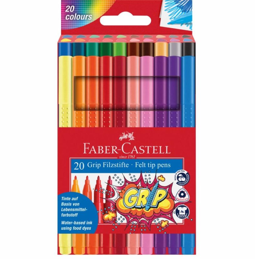 Fixky pre deti  Faber-Castell Grip 20 farieb