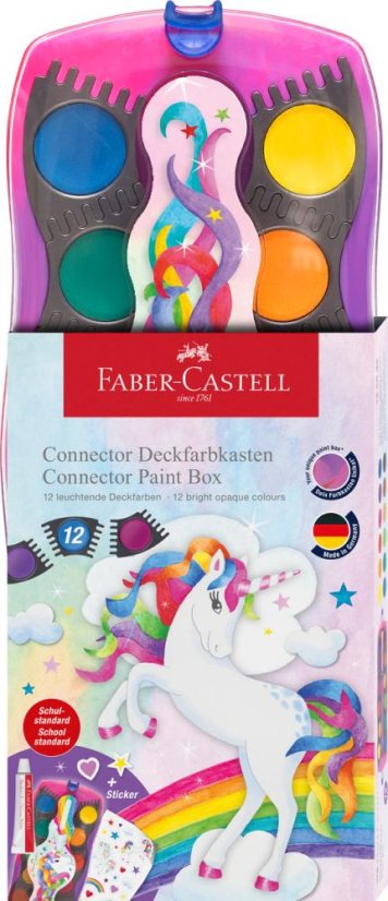 Vodové farby pre deti Unicorn Connector - 12 farieb