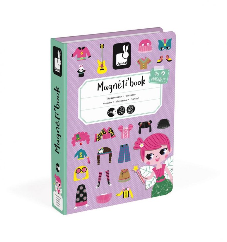 Janod Magnetibook Obliekanie dievčatá - Magnetická kniha pre deti