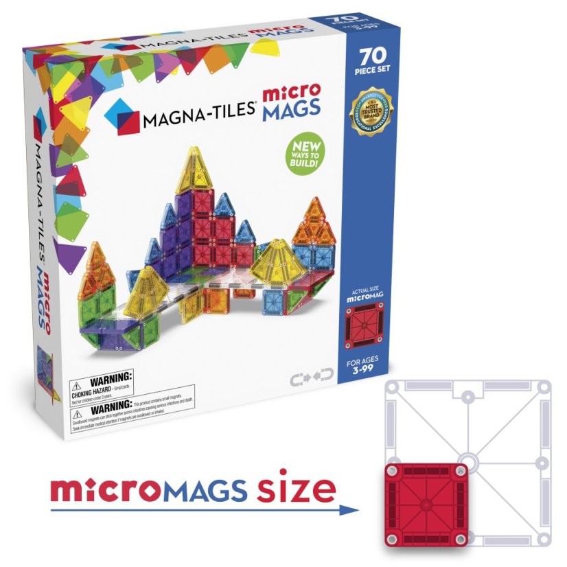 Magnetická stavebnica Magna Tiles microMAGS Deluxe Set 70 dielov