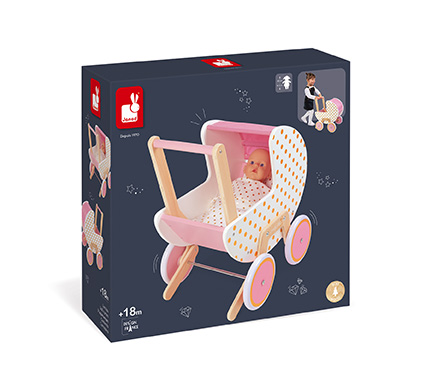 Drevený kočík pre bábiky Candy Chic Janod
