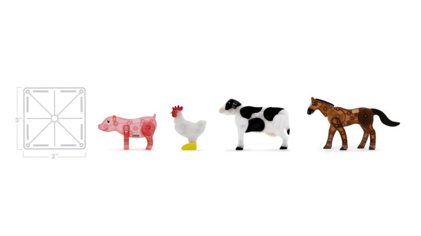 Magnetická stavebnice Magna Tiles Farm Animals 25 dílů